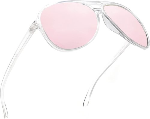 JIM HALO Polarized Aviator Sunglasses - Oversized Plastic Driving Glasses for Men & Women