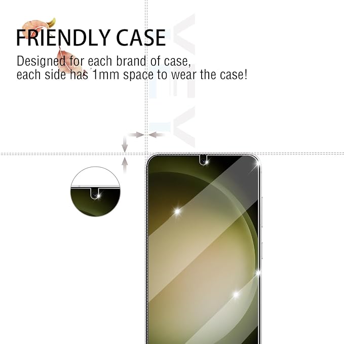 Screen Protector for Samsung Galaxy S23, Tempered Glass for Galaxy S23 & Camera