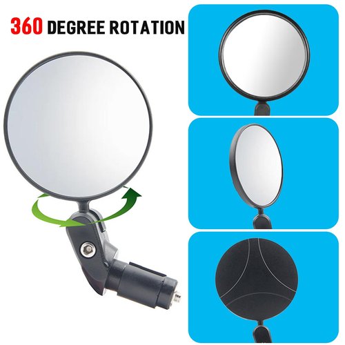 HIFROM Bike Mirror,Bicycle Rear View Mirror, Bike Bar End Mirror, HD Convex and 360 Degrees Rotatable Safe Rearview Bicycle Mirror Pack of 2