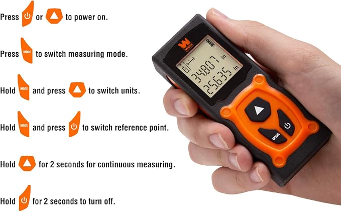 WEN 10130 Multi-Unit Compact Digital 130-Foot Laser Distance Measure