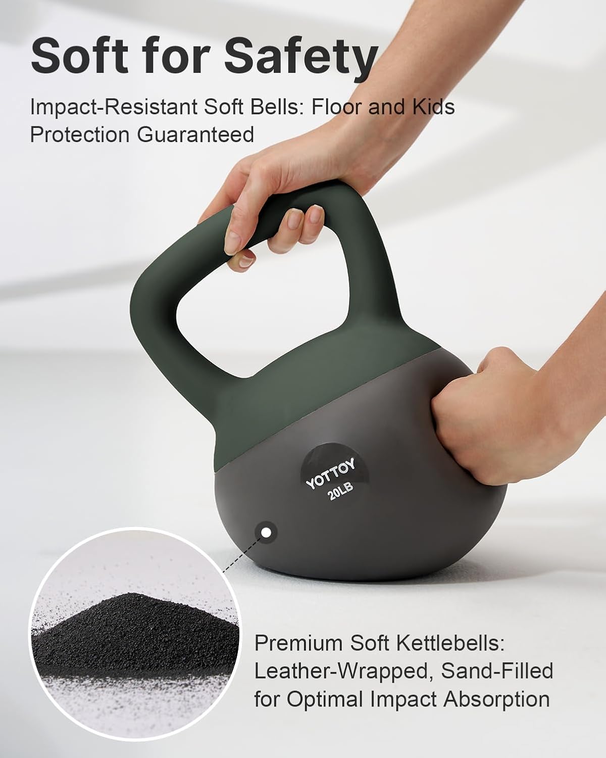 YOTTOY Soft Kettlebell Set - Cushioned Base & Wide Handle for Strength Training | Ideal for All Levels