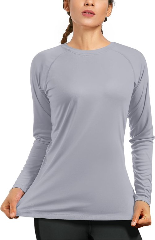 Isnowood Women's Sun Protection Long Sleeve Shirt - UPF 50+ UV Rash Guard for Outdoor Activities