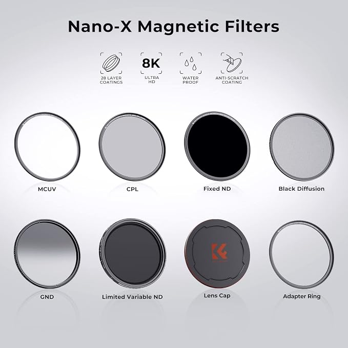 K&F CONCEPT 77mm Magnetic MC UV Lens Protection Filter + Lens Filter Cap