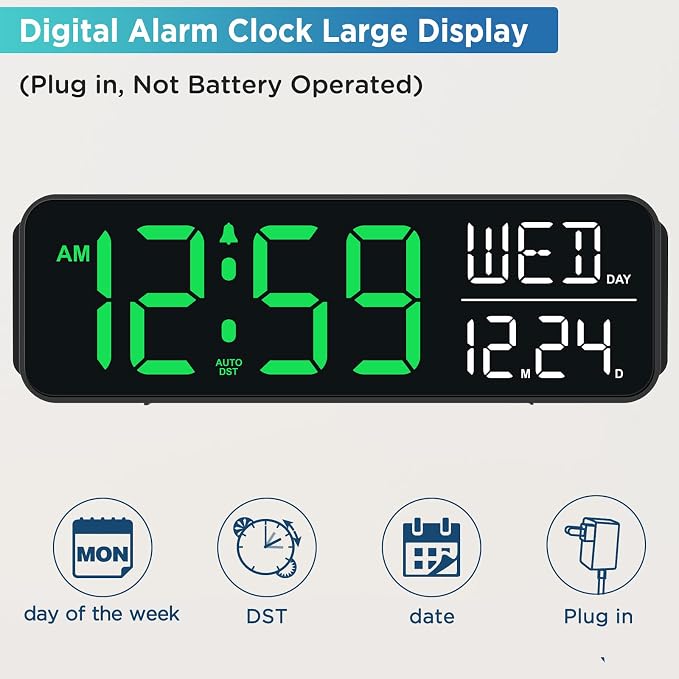 Peakeep Large Display Digital Alarm Clock