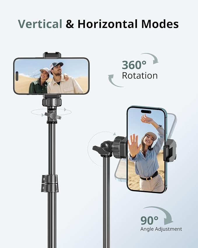 SENSYNE 62" Phone Tripod & Selfie Stick, Extendable Cell Phone Tripod Stand