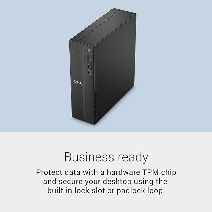 Dell Slim Desktop, AMD Ryzen 5 150, 16GB RAM, 512GB SSD, Windows 11 Home | AMD Radeon 660M, Wi-Fi 6, Bluetooth, Dell Wired Keyboard, McAfee+ Premium 30-day trial, Mail In Service 15-Month Warranty