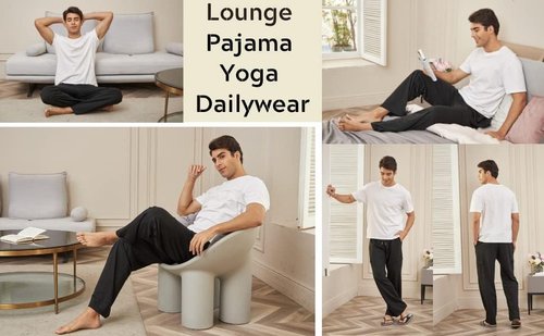 Deyeek Men's Lightweight Sweatpants - Open Bottom Straight Leg Lounge Pants with Pockets