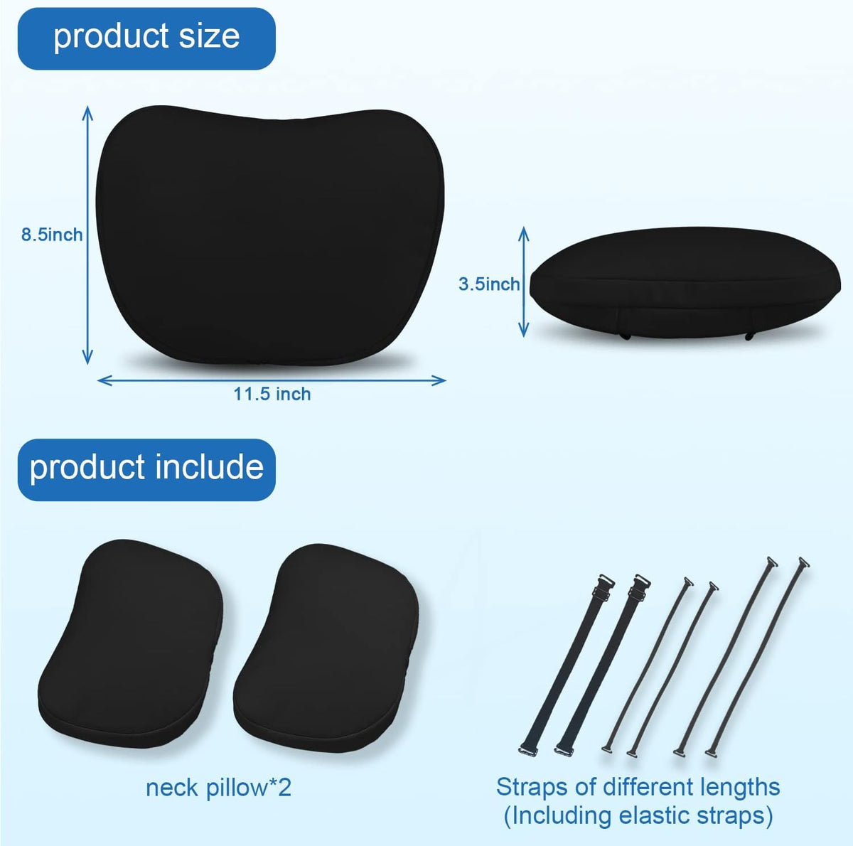2 Pack Car Headrest Neck Pillow for Tesla Model 3 Model Y Model S