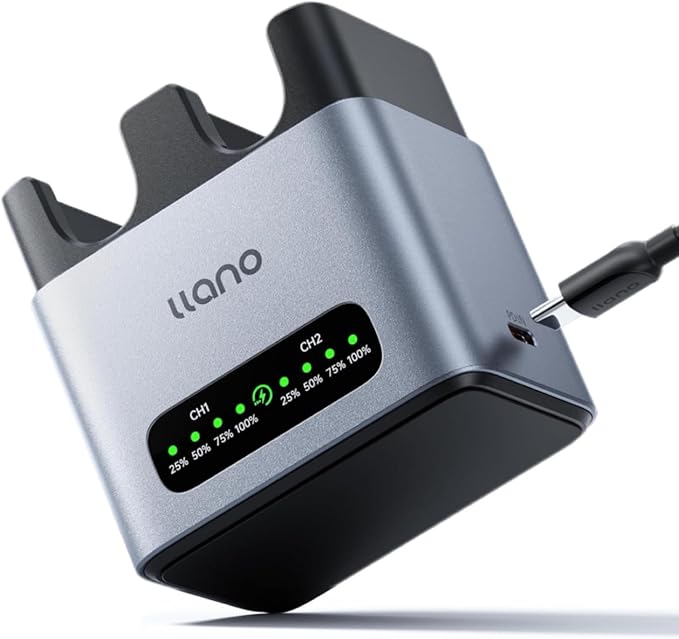 Llano 20W LP-E6P LP-E6NH Battery Charger: Fast Dual Slot