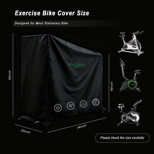 Exercise Bike Cover 600D Bicycle Cover Waterproof & Dustproof,Upright Exercise Bike Cover with Air Vent,All Weather Large Cover for Peloton Bike,Suitable for Peloton Bike+ and Schwinn