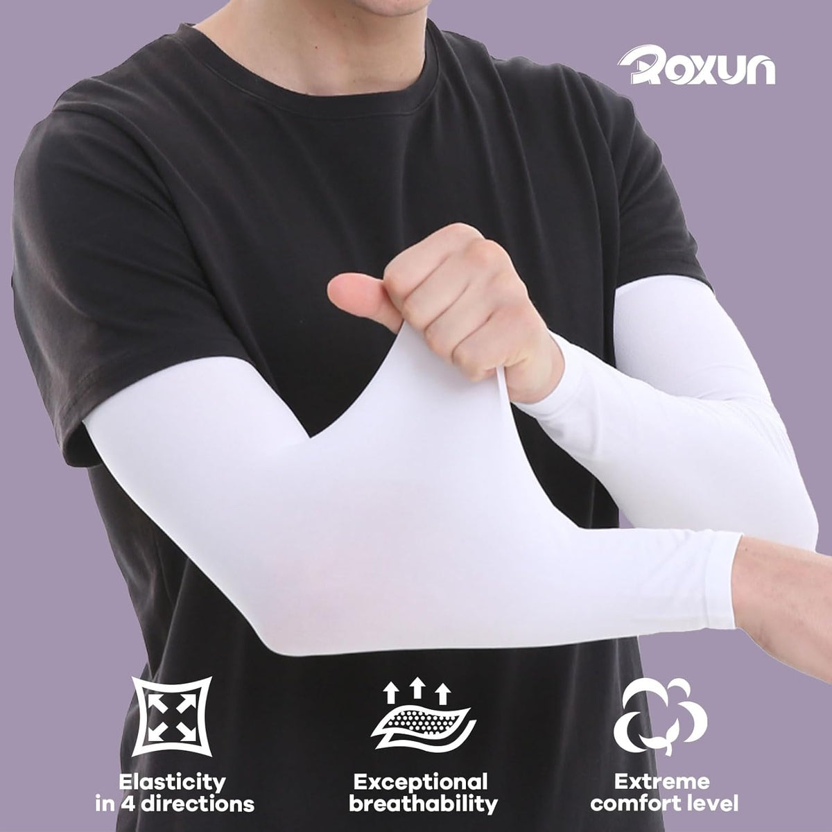 ROXUN Arm Sleeves - Cooling UV Sun Protection & Compression for Men and Women