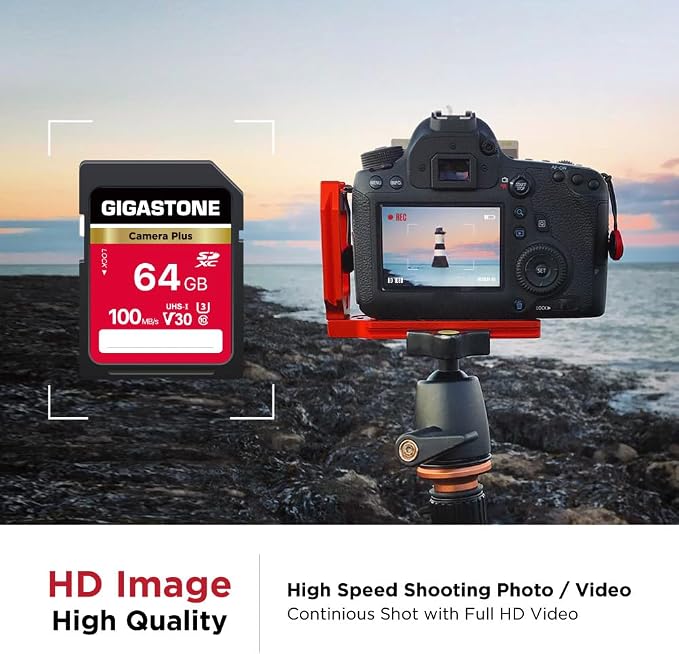 GIGASTONE 64GB SD Card 2-Pack, Camera Plus, UHS-I U3 Class 10 SDXC Memory Card