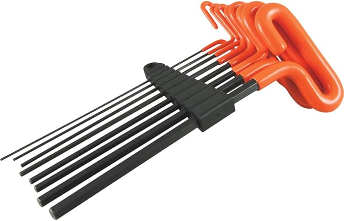 Dynamic 8 Piece 9" Long T-Handle, Metric Hex Key Set, 2mm - 10mm