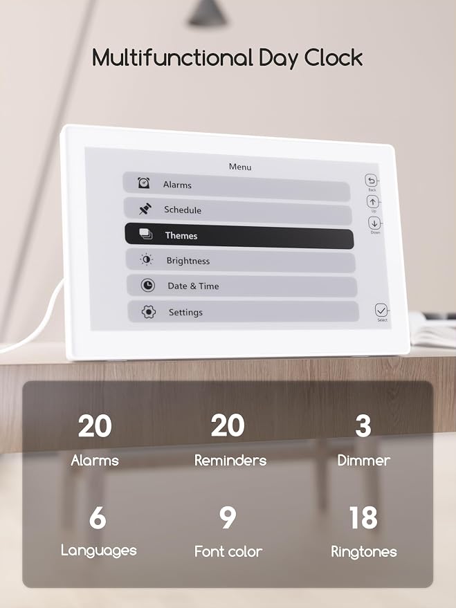 Raynic Digital Clock, 10.1 Inch Large Display Calendar Clock