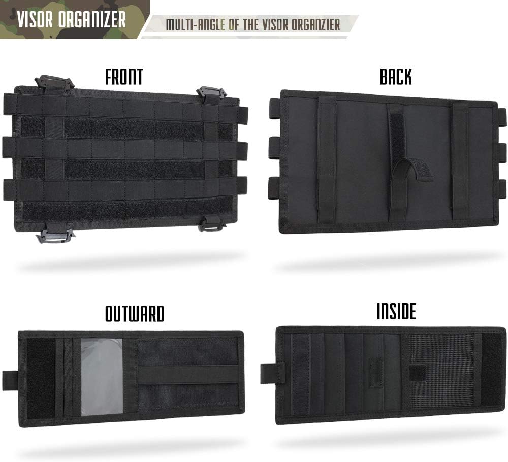 WYNEX Molle Car Visor Organizer Detachable Card Pouch, Fit Most Vehicles
