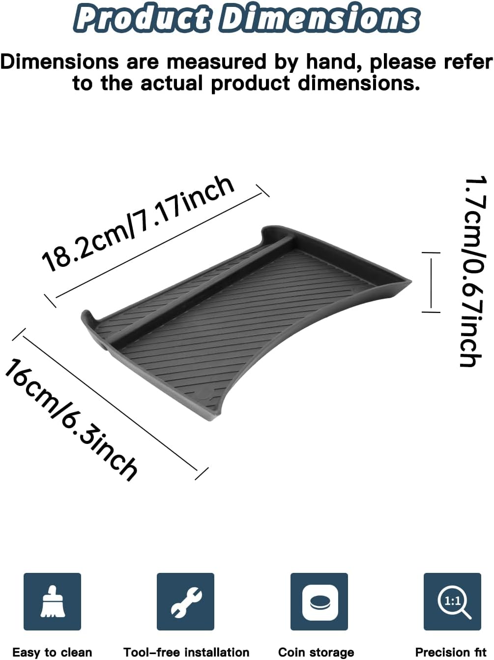 2026 Kona Console Organizer for 2026 Hyundai Kona Accessories TPE Front Console Organizer Compatible with 2024-2026 Hyundai Kona(Only for Gas SE SEL with Manual Shift Handle)