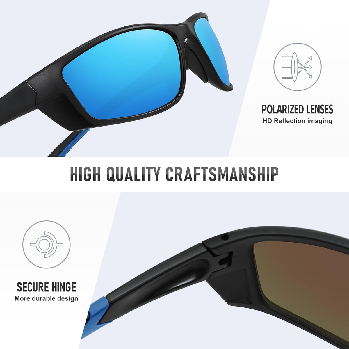 Skiennix Sports Polarized Sunglasses - UV Protection for Driving, Running, Cycling & Fishing