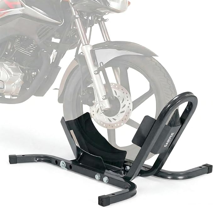 1800 Lb Capacity Heavy Duty Motorcycle Wheel Chock – Dirt Bike Wheel Chocks Adjustable 16"-21" Tire Fit for Cruisers, Dirt Bikes & ATVs, Rust-Resistant Steel Trailer & Garage Mount,Black
