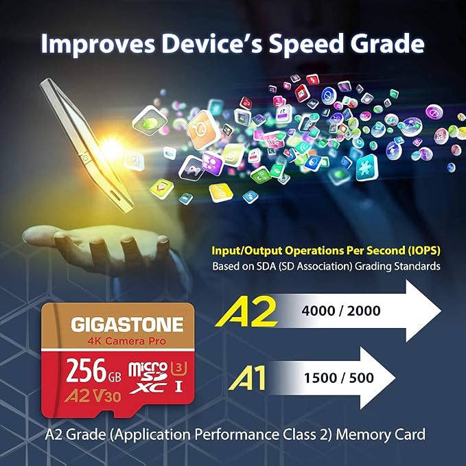 【5-Years Data Recovery】 GIGASTONE 256GB Memory Card 2 Pack 4K Pro Camera