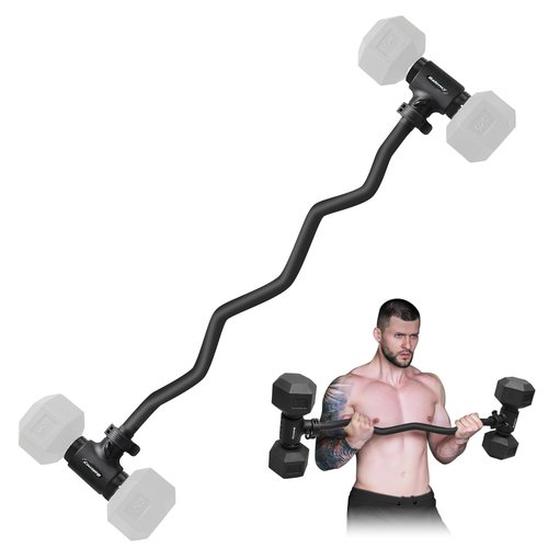 Dumbbell to Barbell Converter, Dumbbell Barbell Converter Bar, Adjustable Weight Bar, Dumbbell Converter for Weightlifting(Straight and EZ Curl)