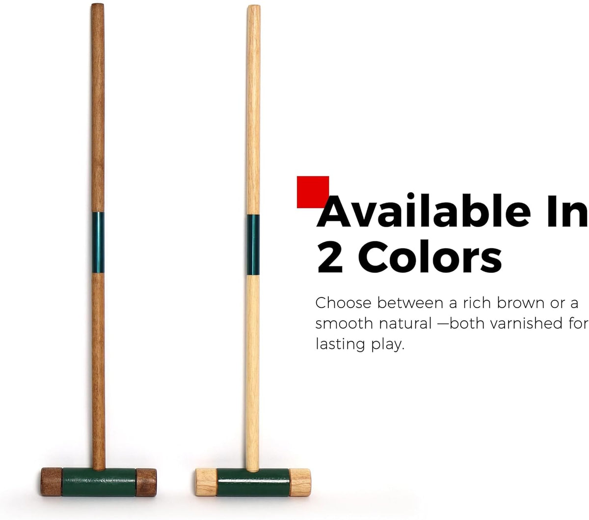 Sport Beats Croquet Set - Six Player Rubberwood Mallets, 32 Inch, Carry Case Included | Perfect for Outdoor Fun