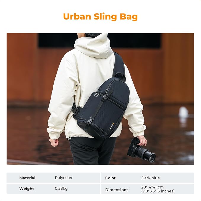 K&F CONCEPT Camera Sling Bag Crossbody Bag Camera Shoulder Backpack