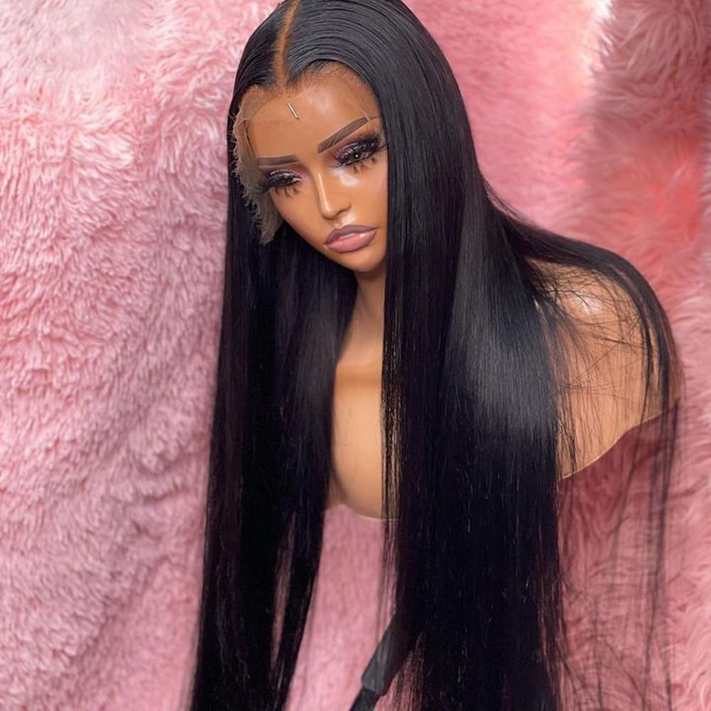Beeos 13X6 Ultra-Fitted Skinlike Real Hd Lace Front Wig, 180% Density Bleached Knots Pre-Plucked Natural Hairline Straight Human