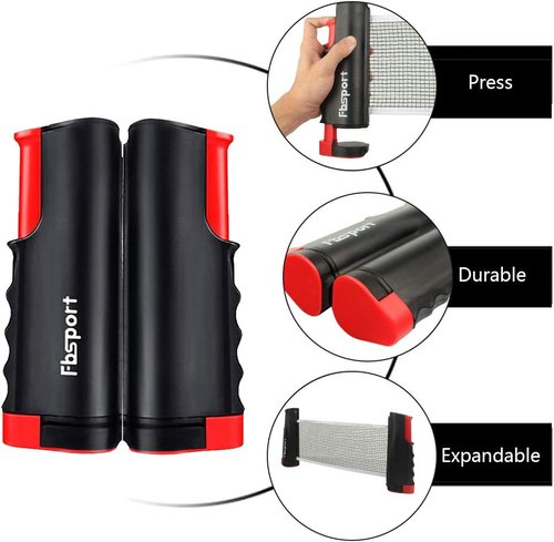 FBSPORT Ping Pong Paddle Set - Portable Table Tennis with Retractable Net, Rackets, Balls & Carry Bag