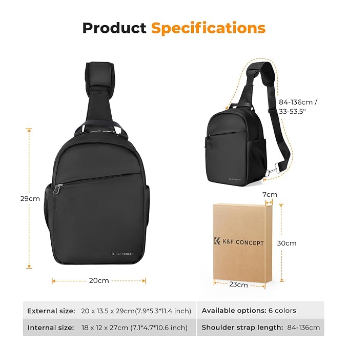 K&F CONCEPT Small Camera Bag for Photographer, Camera Sling Crossbody bag for