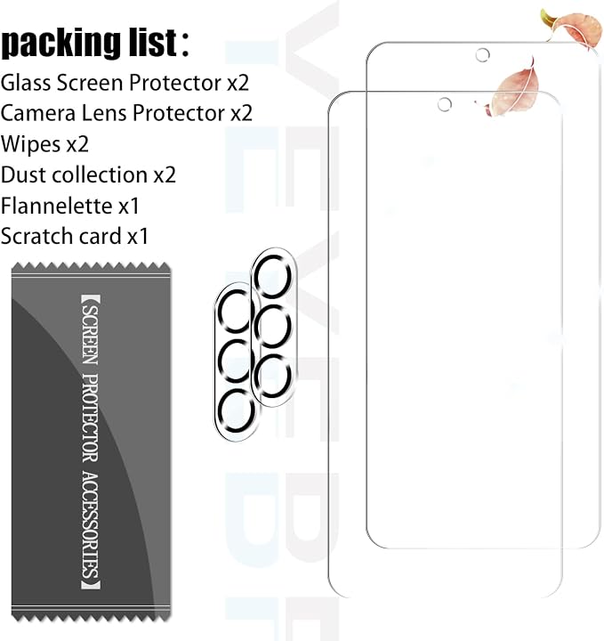 Screen Protector for Samsung Galaxy S25 FE, Tempered Glass & Camera Lens