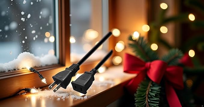 Toptekits (9.8ft/3m) USA Outlet Saver Power Extension Cord Cable 125V 10A 2-Prong 2 Outlets for NEMA 5-15P to NEMA 5-15R (9.8ft/3m)
