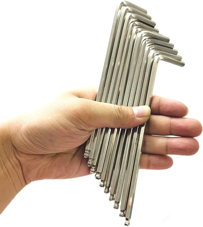 10pcs 5mm Ball End Allen Wrench sets,5mm Hex Key Wrench set,5mm ball end Hex Driver allen key Door Key L Shaped hex wrench set with Long Arm 156mm lengh.5mm ball end hex wrench