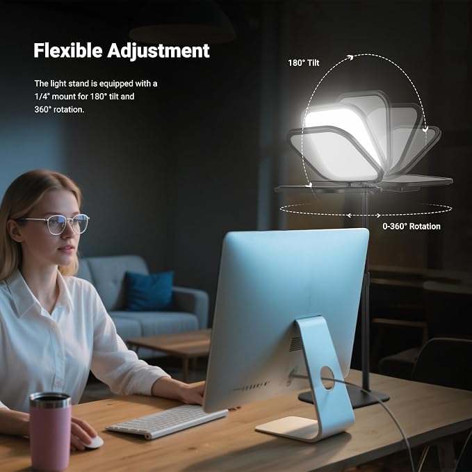 NEEWER Basics 10.8" Video Conference Lighting, 15W Bi Color Edge Lit Full