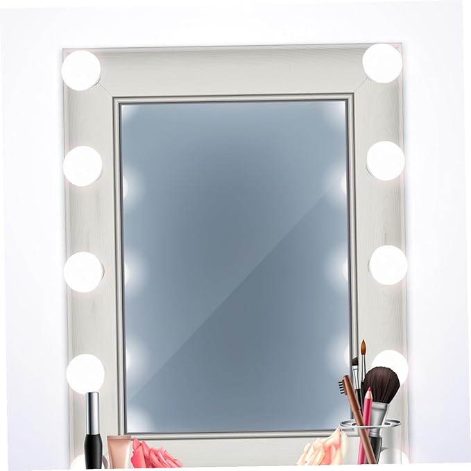 Dimmable USB LED Makeup Mirror Lights for Vanity Adjustable Brightness 5V Power Supply for Bathroom and Dressing Table 10-Piece Light Set