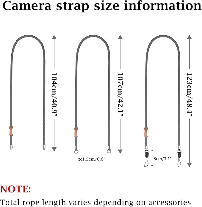 VOVMOEYA Nylon Braided Camera Rope Strap, Camera Neck Shoulder Strap