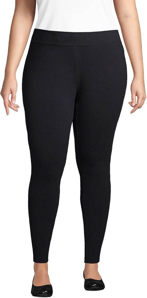 Lands' End Women's Knit Leggings - Comfortable Mid Rise Design | Perfect for Everyday Wear