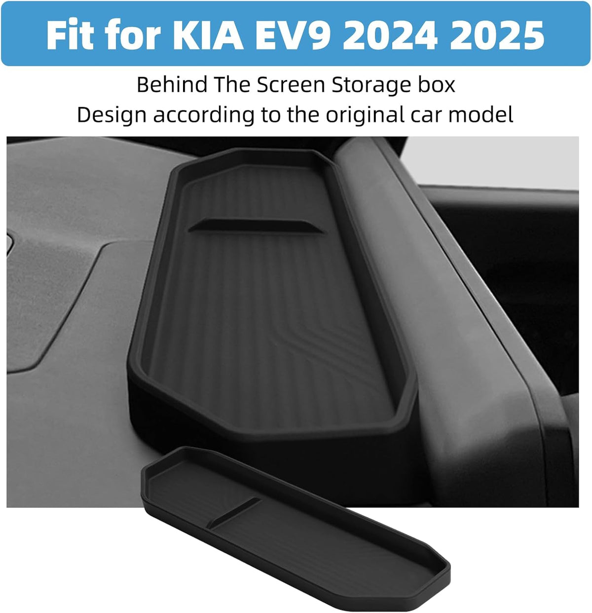 Behind The Screen Storage Box for KIA EV9 2024 2025 Center Console Organizer Dashboard Storage Box Fit 12.3-inch Screen Interior Accessories
