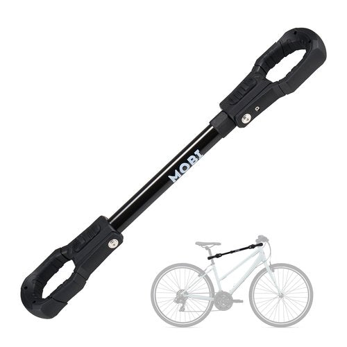 MOBI OUTDOOR Bike Bar Adapter for Bike Rack, Bike Cross Bar for Bike and Ebike- 70 LBS Wight Capacity, Adjustable Iron Steel Adaptor with Rubber Hooks