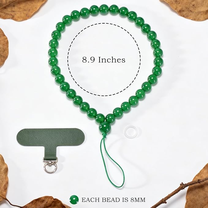 Agate Beaded Phone Wrist Strap for Women Men Stone Beads Charm Handmade