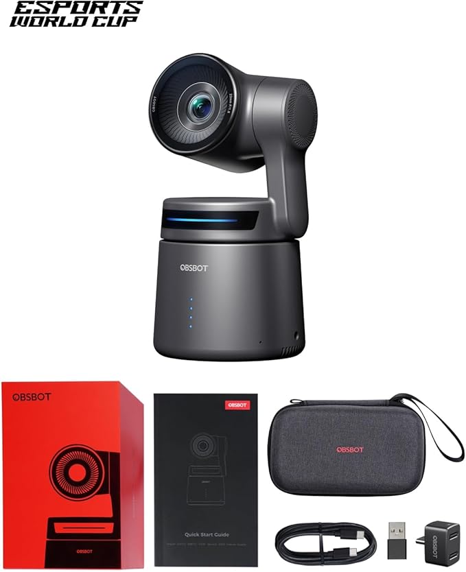 OBSBOT Tail Air NDI Streaming Camera 4K, AI Tracking PTZ Camera