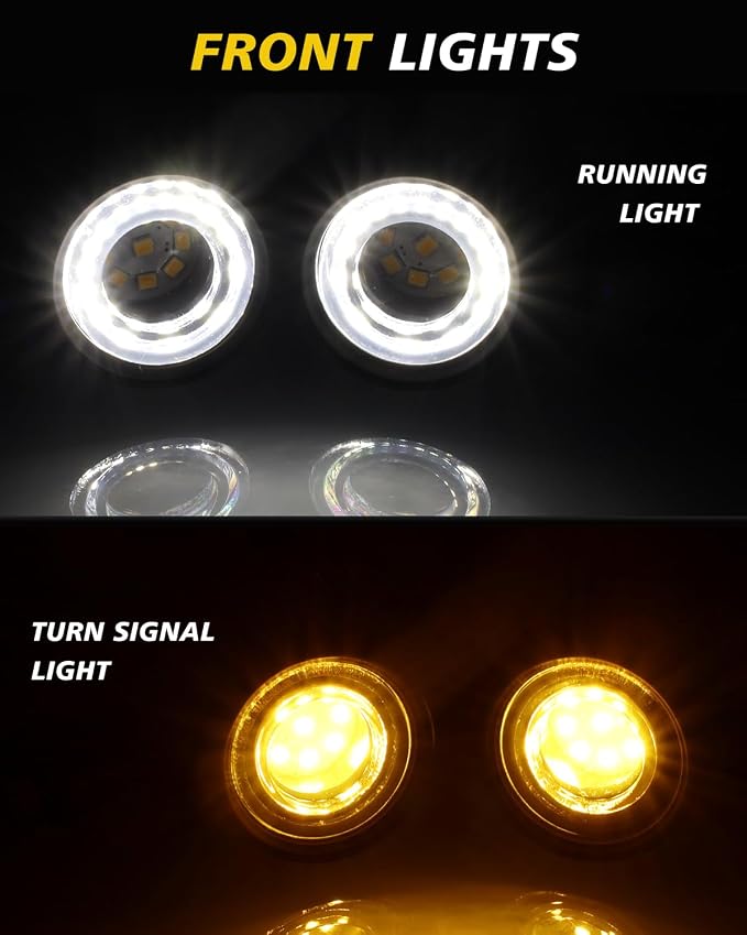 TSUNG Universal Motorcycle LED Turn Signals Lights Small Bullet Front Rear