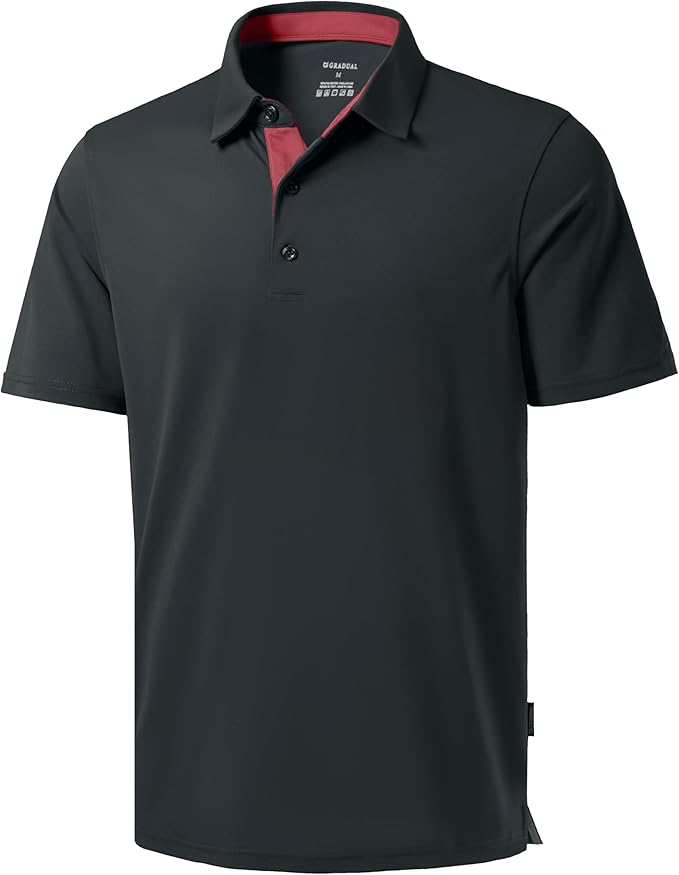 Men's Golf Shirts Dry Fit Moisture Wicking Performance Short Sleeve Collared Polo Shirts for Casual Athletic Business