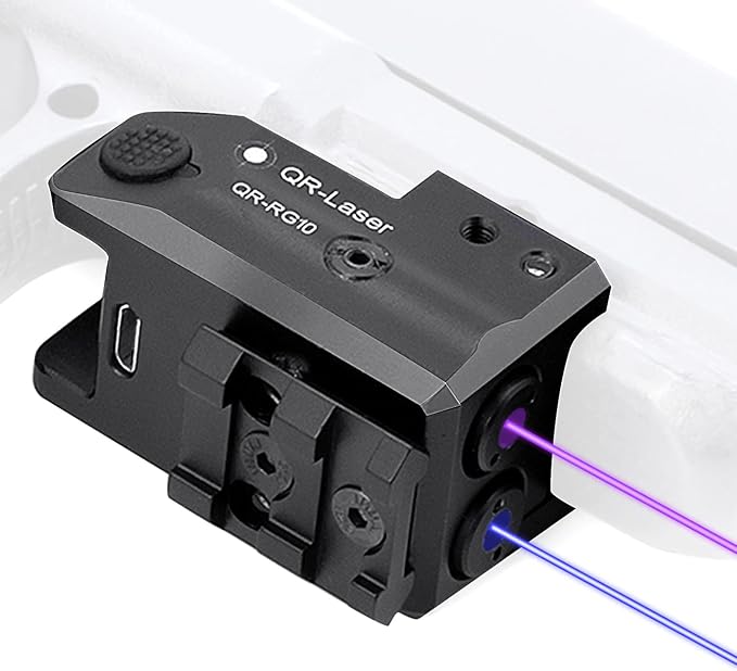 Red Green Purple Blue Laser Light Combo, 800 Lumens Tactical Flashlight Laser
