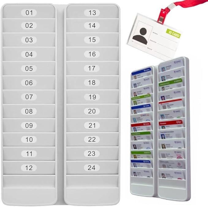 Japard Badge Rack Wall Mount 24 Card Holder to Keep Swipe Cards, Room VIP ID