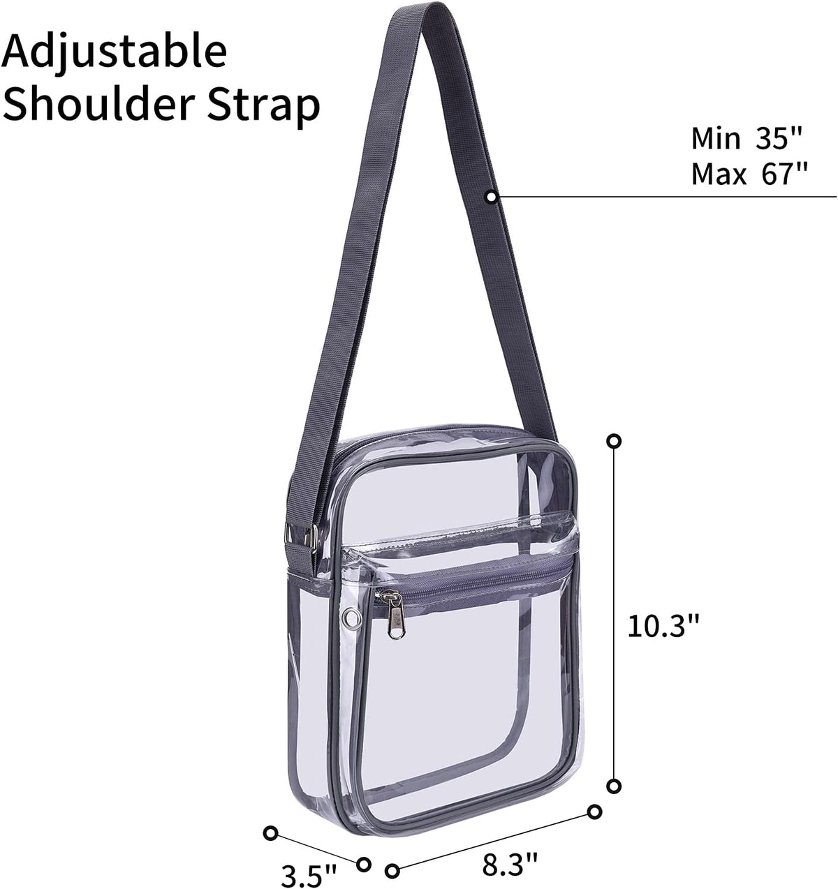 USPECLARE Clear Purse - Stadium-Approved Messenger Bag for Men & Women | Durable & Stylish