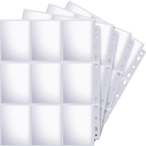 30 Pack Trading Card Sleeves by [Brand Name] - Double-Sided 9 Pocket Binder Sheets for 540 Cards | Clear