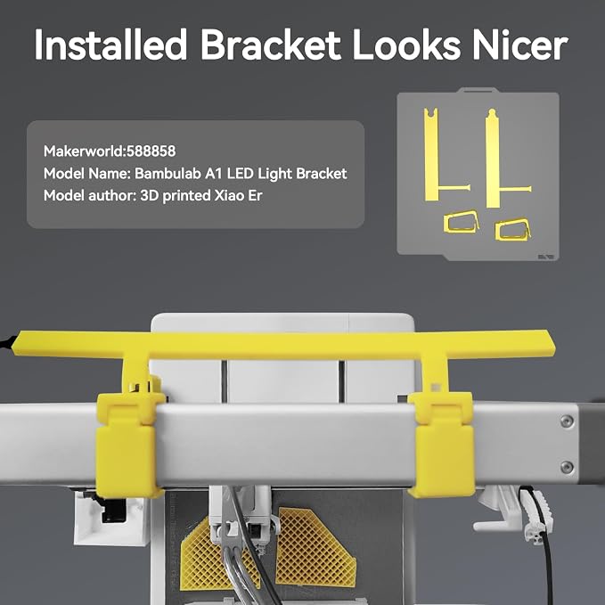 3D Printer LED Light Strip Kit for Bambu Lab A1, 24V 190mm High Brightness