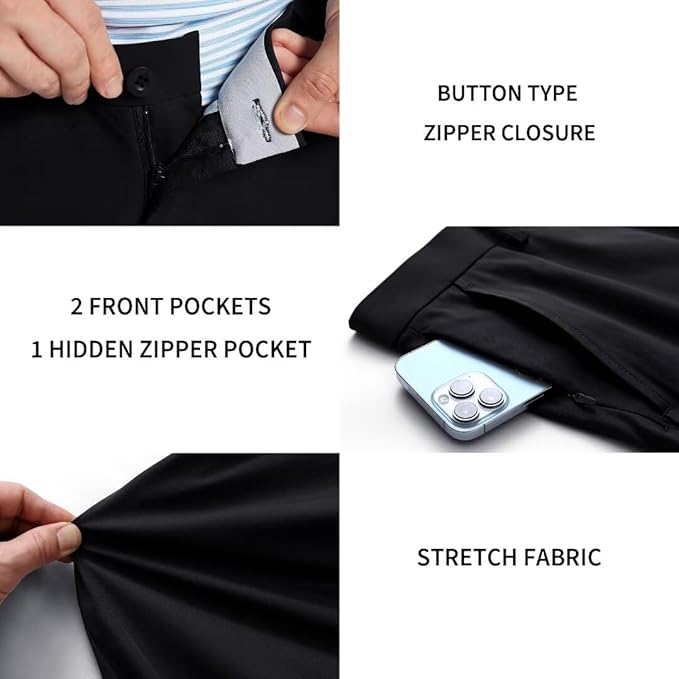 M MAELREG Golf Pants Men Quick Dry - 30"/32"/34" Stretch Lightweight 5 Pockets Water-Resistant Casual Mens Dress Pants