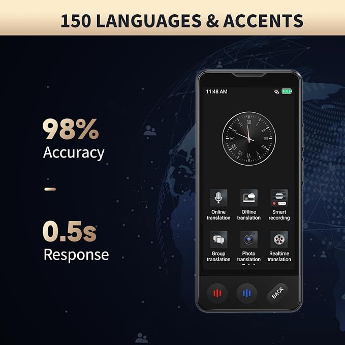 AI Language Translator Device, 2026 Upgraded VORMOR Translator No WiFi Needed