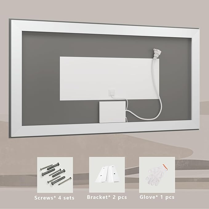 68x40 LED Lighted Mirror for Bathroom Wall Mounted, Dimmable Vanity Mirror with Lights, Anti-Fog, ETL Listed (Backlit and Front Lighted)